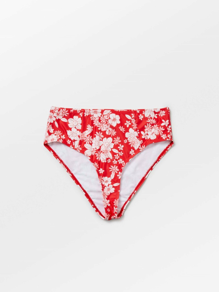 Badklader BECKSÖNDERGAARD  Anuhea High Waist Bikini Briefs Red — Becksbags